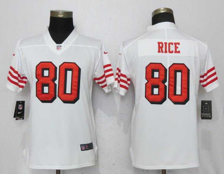 Women Nike 49ers 80 Jerry Rice White Color Rush Vapor Untouchable Limited Jersey,We sell and wholesale Women Nike 49ers 80 Jerry Rice White Color Rush Vapor Untouchable Limited Jersey on line form chian!